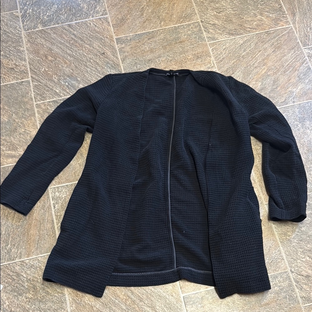 Eileen Fisher Textured Black Cardigan